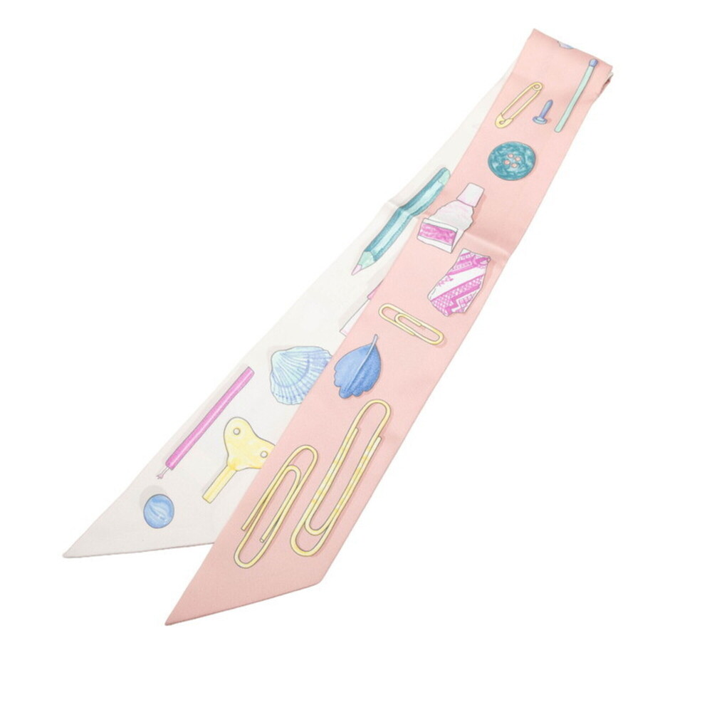 Hermes Twilly IN THE POCKET Scarf/Muffler, Pink/Blue Multicolor Silk, Women's